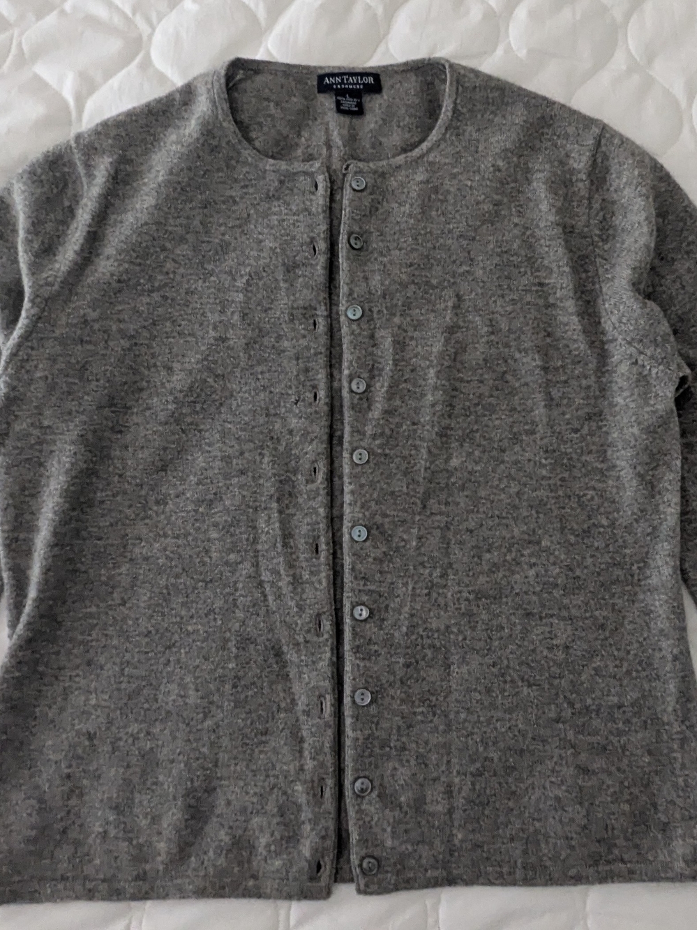 Ann Taylor Gray Women's Button Cardigan Sweater